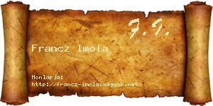 Francz Imola névjegykártya